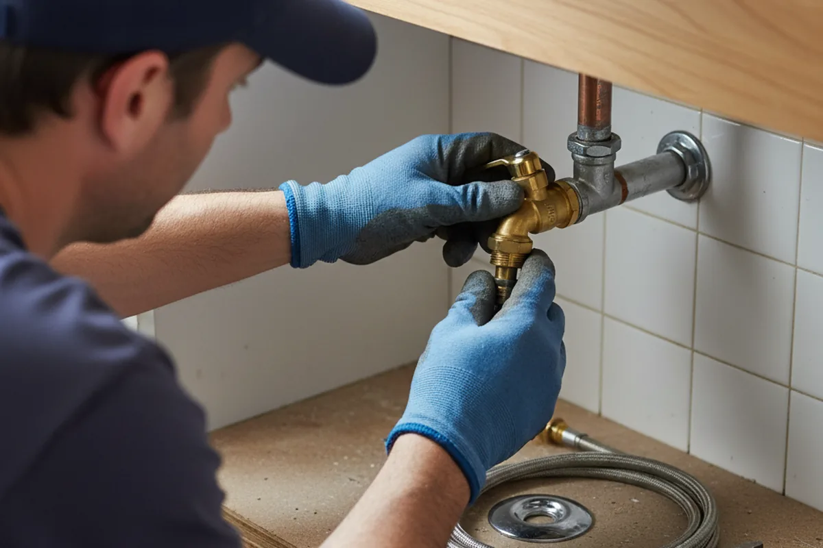 Shutoff valve and fitting work during Burst Pipe Repair in Finley
